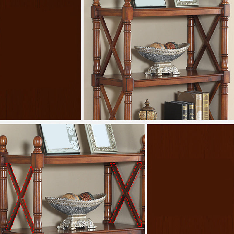 14" Wide Contemporary Shelf Bookcase Open Solid Wood Bookcase