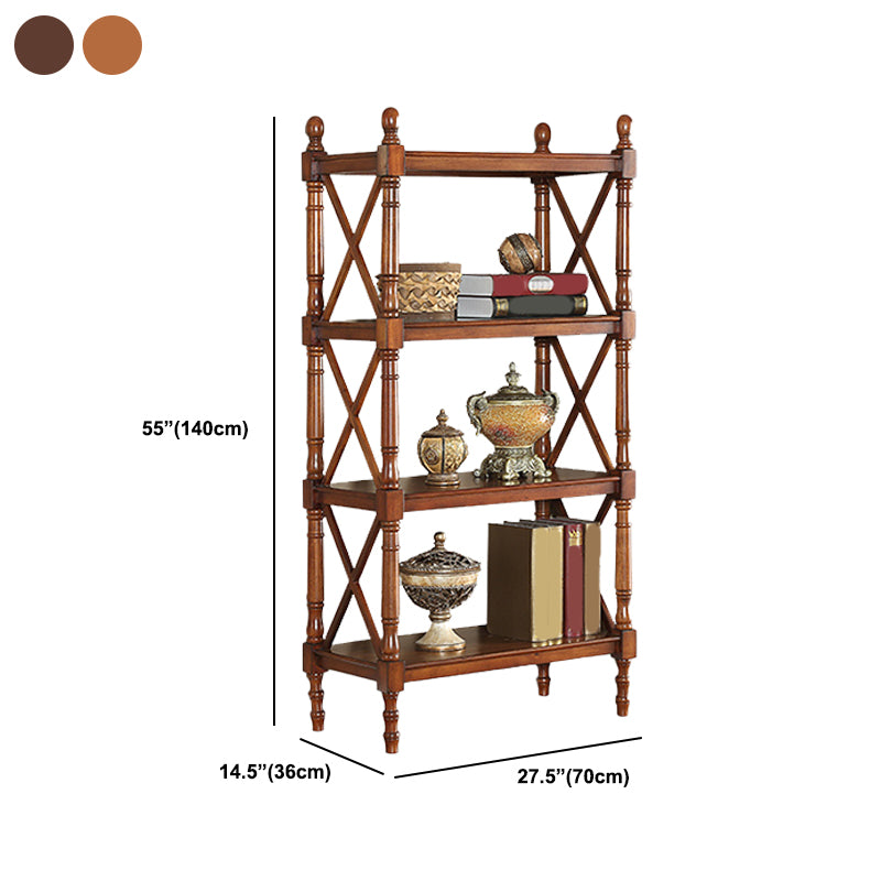 14" Wide Contemporary Shelf Bookcase Open Solid Wood Bookcase