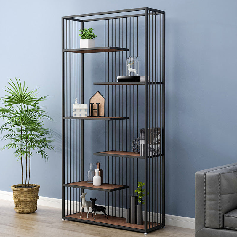 Metal Floor Home Vertical Shelf Bookcase Etagere Open Book Shelf with 6 Shelves