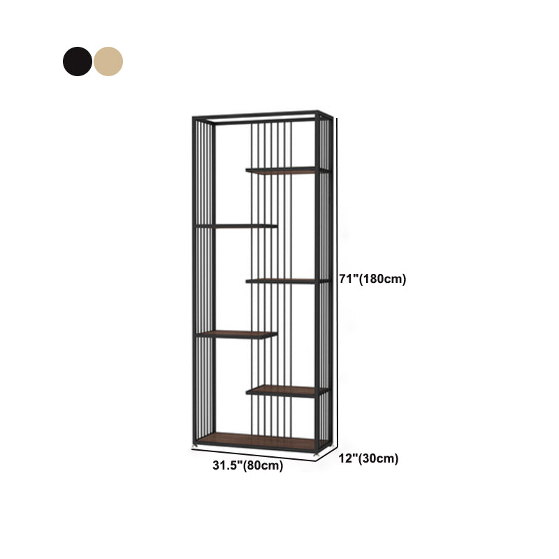 Metal Floor Home Vertical Shelf Bookcase Etagere Open Book Shelf with 6 Shelves