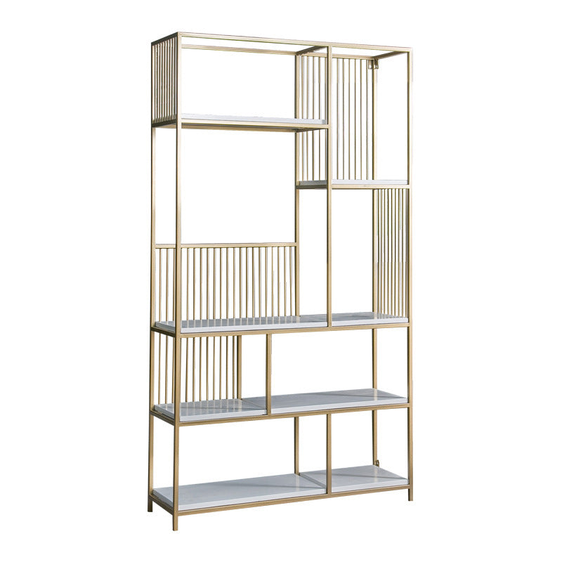 Glam Vertical Open Book Shelf Metal Etagere Shelf Bookcase for Office