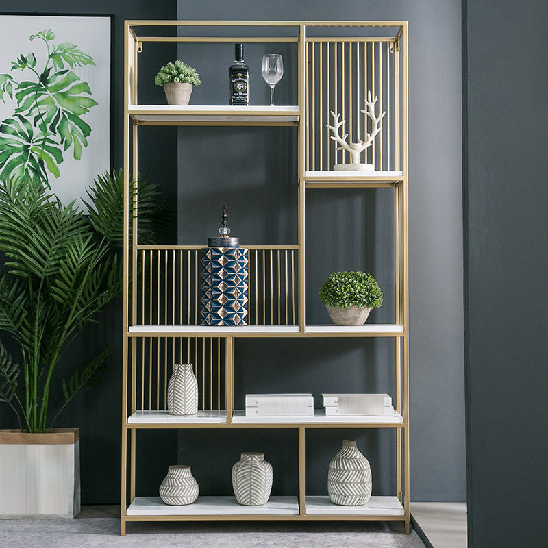 Glam Vertical Open Book Shelf Metal Etagere Shelf Bookcase for Office