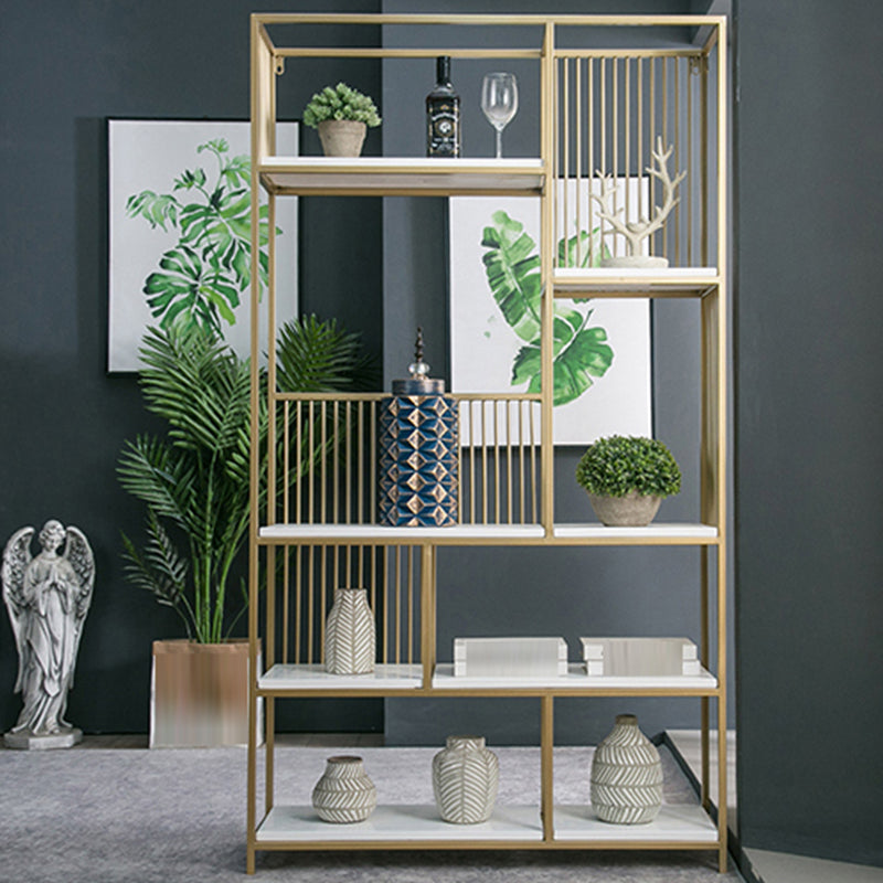 Glam Vertical Open Book Shelf Metal Etagere Shelf Bookcase for Office