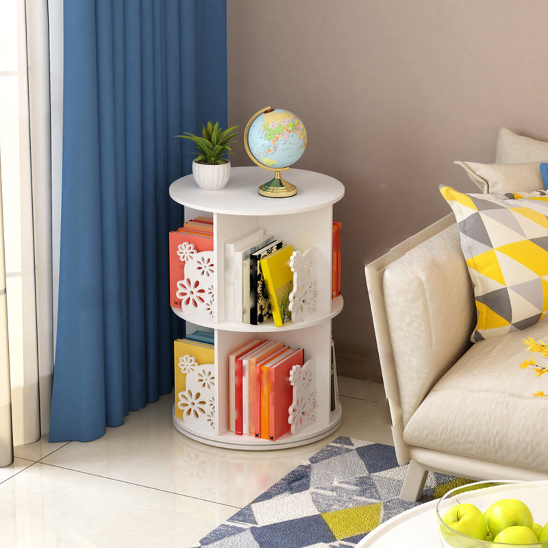 Contemporary Bookcase White Engineered Wood Vertical Shelf Bookcase