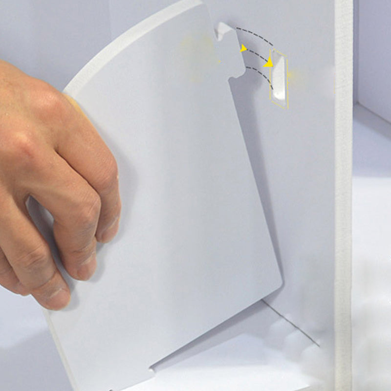 Contemporary Bookcase White Engineered Wood Vertical Shelf Bookcase