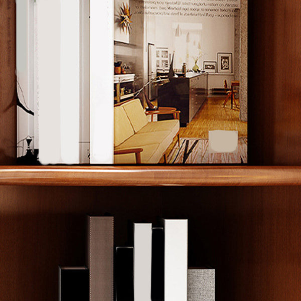 Rubber-Wood Bookshelf Closed Back Bedroom Modern Bookshelf 16" W X 63" H