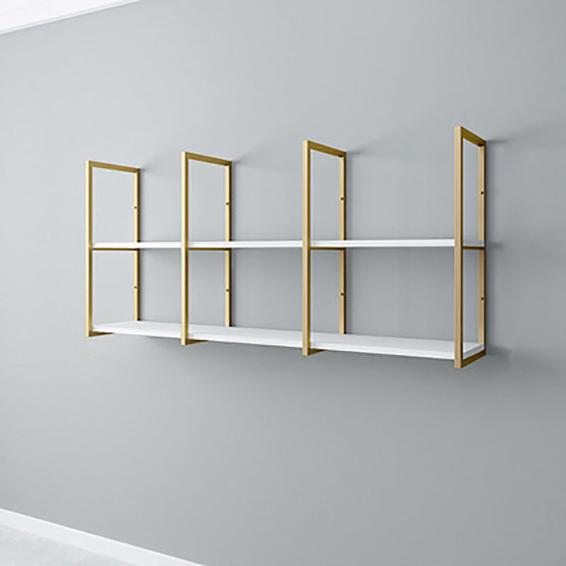 Etagere Bookcase with Wall Mounted Shelves Metal Bookshelf for Home Office