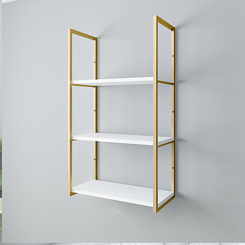 Etagere Bookcase with Wall Mounted Shelves Metal Bookshelf for Home Office