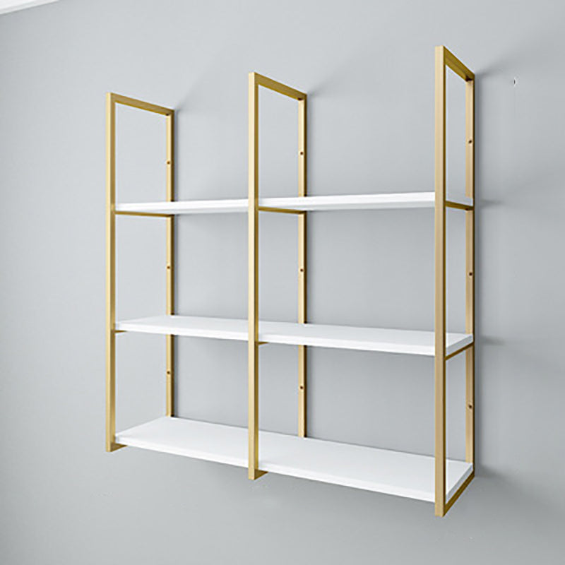 Etagere Bookcase with Wall Mounted Shelves Metal Bookshelf for Home Office