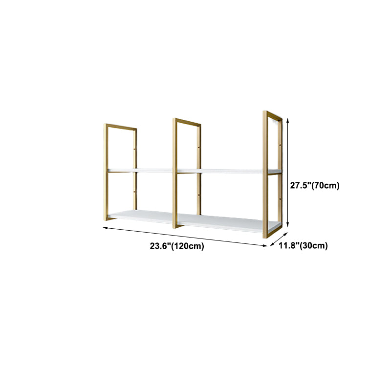 Etagere Bookcase with Wall Mounted Shelves Metal Bookshelf for Home Office