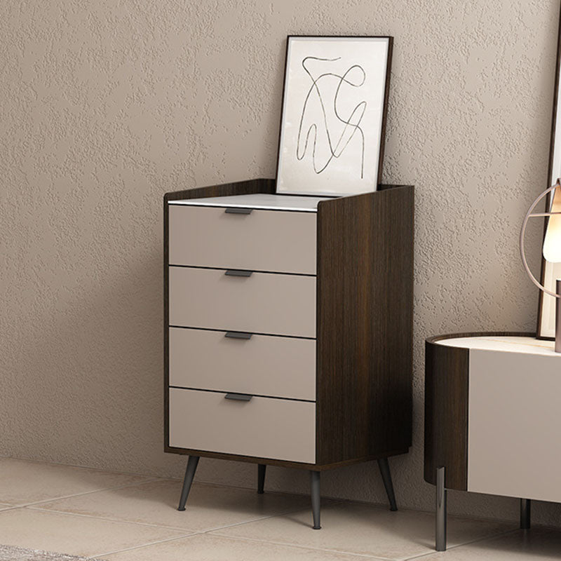 Contemporary Bedroom Stone Storage Chest Vertical Chest with Drawers