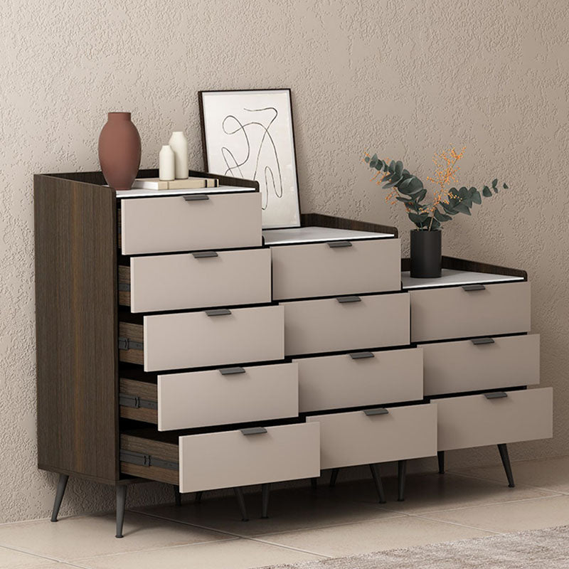Contemporary Bedroom Stone Storage Chest Vertical Chest with Drawers