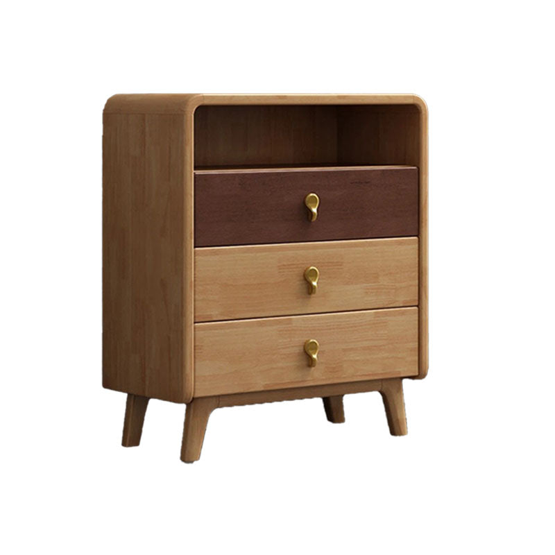 Contemporary Glam Rubber Wood Storage Chest Home Chest with Drawers
