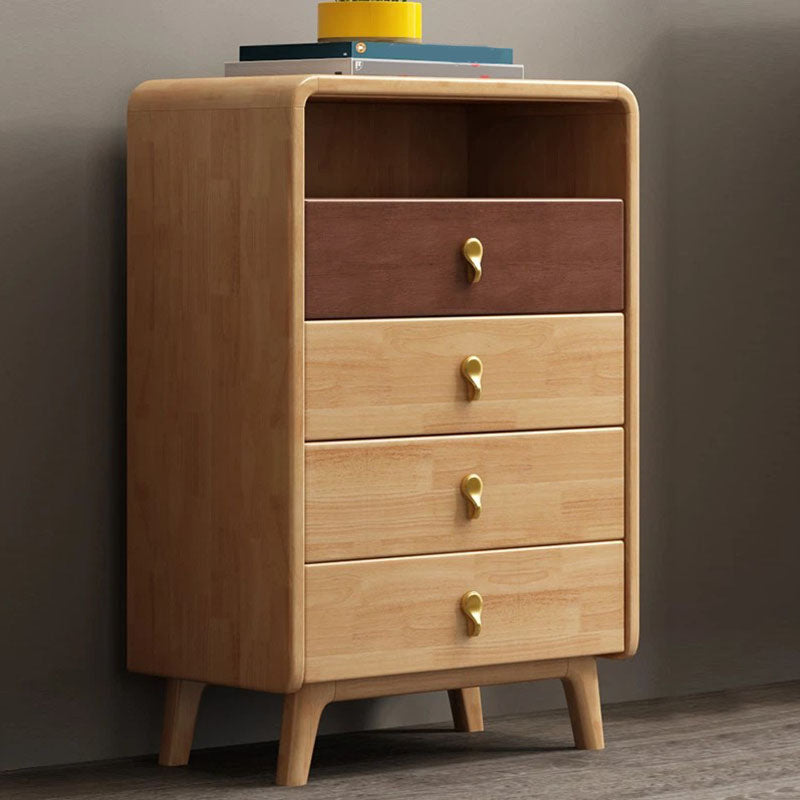 Contemporary Glam Rubber Wood Storage Chest Home Chest with Drawers
