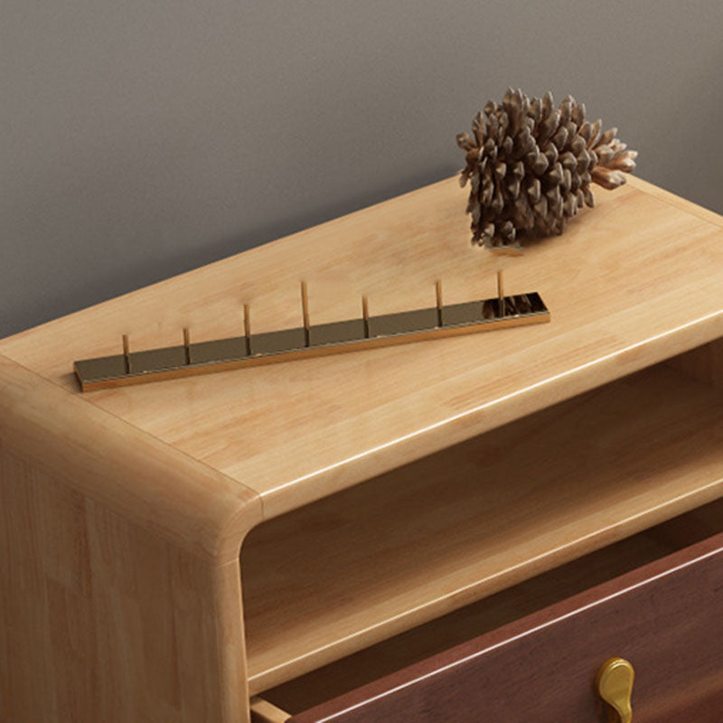 Contemporary Glam Rubber Wood Storage Chest Home Chest with Drawers