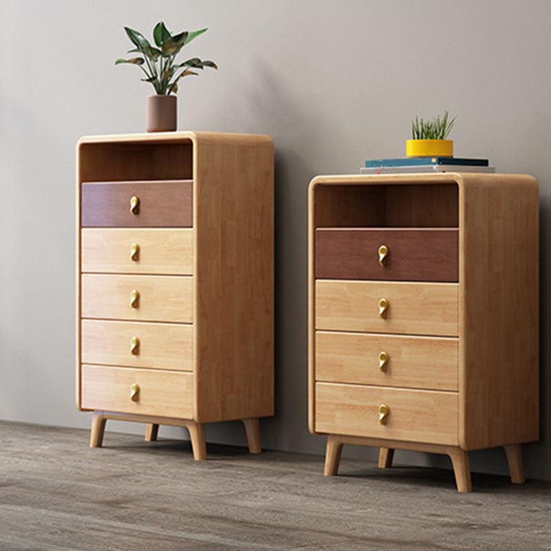 Contemporary Glam Rubber Wood Storage Chest Home Chest with Drawers