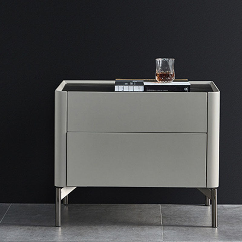 Contemporary Stone Storage Chest Vertical Bedroom Chest with Drawers