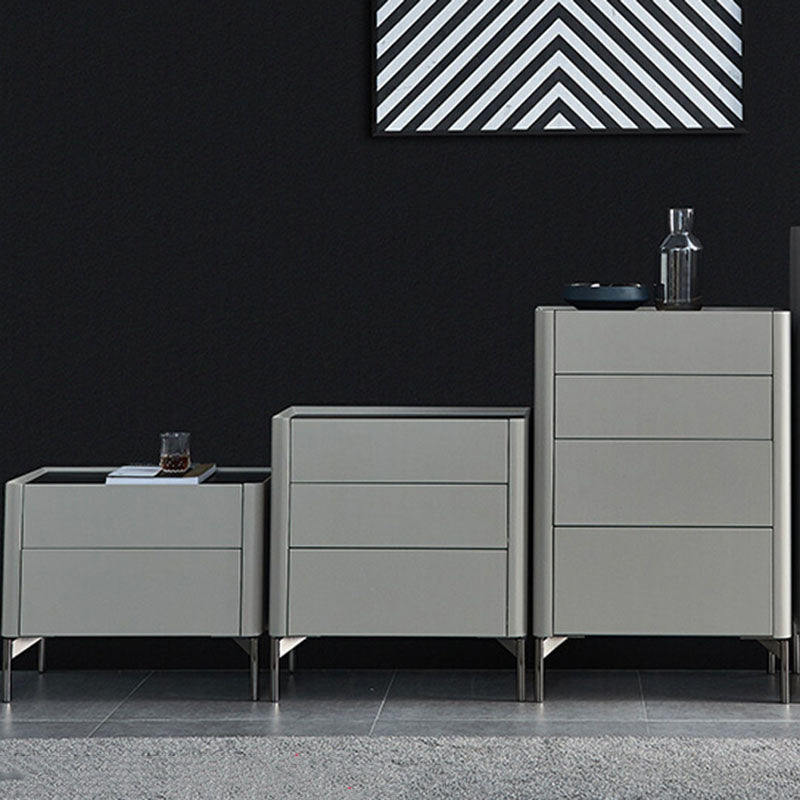 Contemporary Stone Storage Chest Vertical Bedroom Chest with Drawers