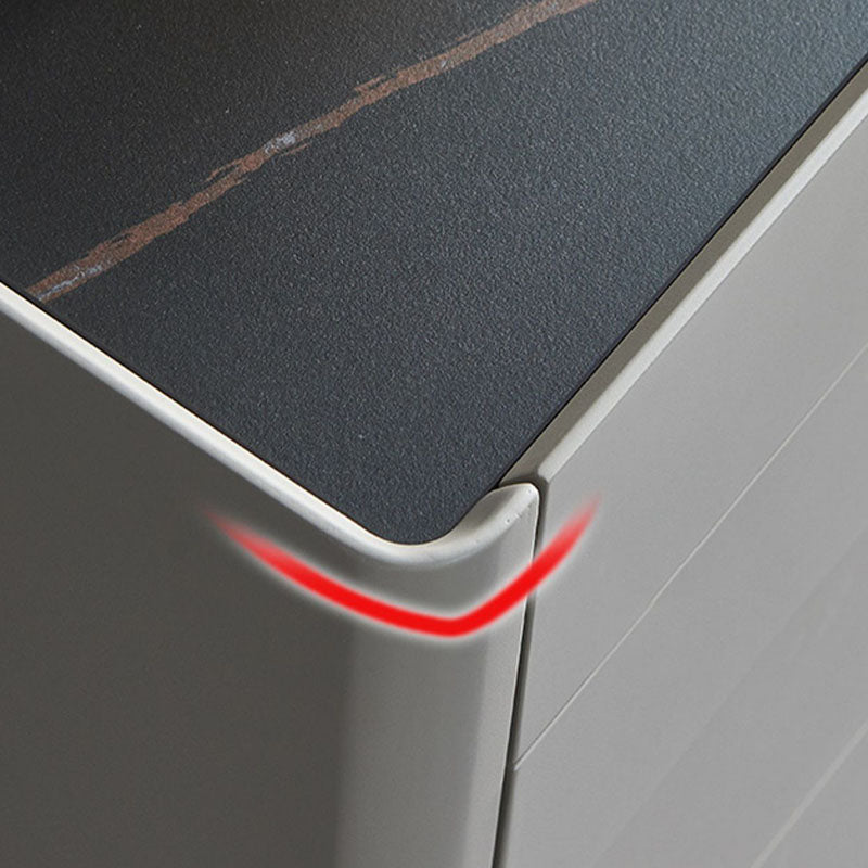 Contemporary Stone Storage Chest Vertical Bedroom Chest with Drawers