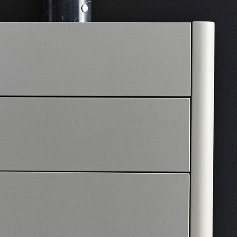 Contemporary Stone Storage Chest Vertical Bedroom Chest with Drawers