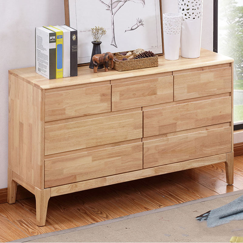 Home Rubber Wood Storage Chest Contemporary Chest with Drawers