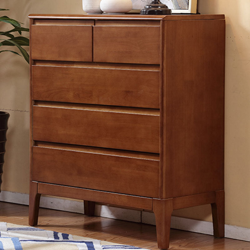 Home Rubber Wood Storage Chest Contemporary Chest with Drawers