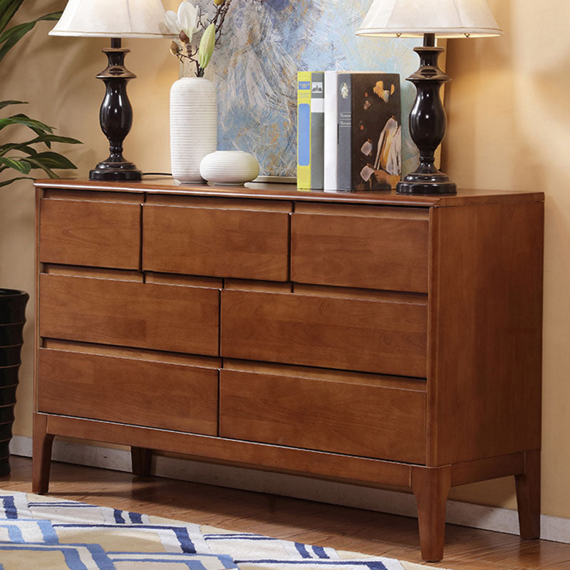 Home Rubber Wood Storage Chest Contemporary Chest with Drawers