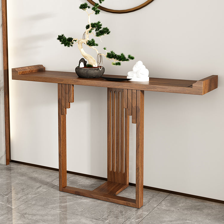 Solid Wood Rectangle Console Table 31.5-inch Tall Accent Table