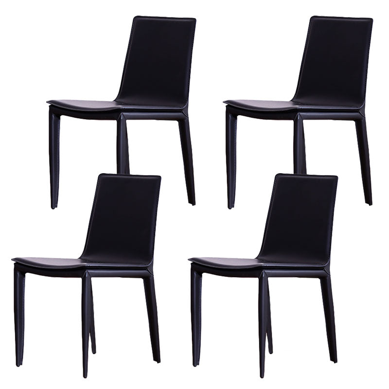 Designer Style Armless Chair Parson Back Side Leather Chair for Restaurant
