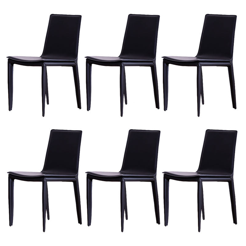 Designer Style Armless Chair Parson Back Side Leather Chair for Restaurant