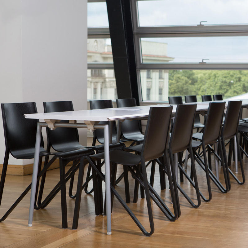 Contemporary Style Armless Chair Plastic Solid Back Side Dining Chair for Restaurant