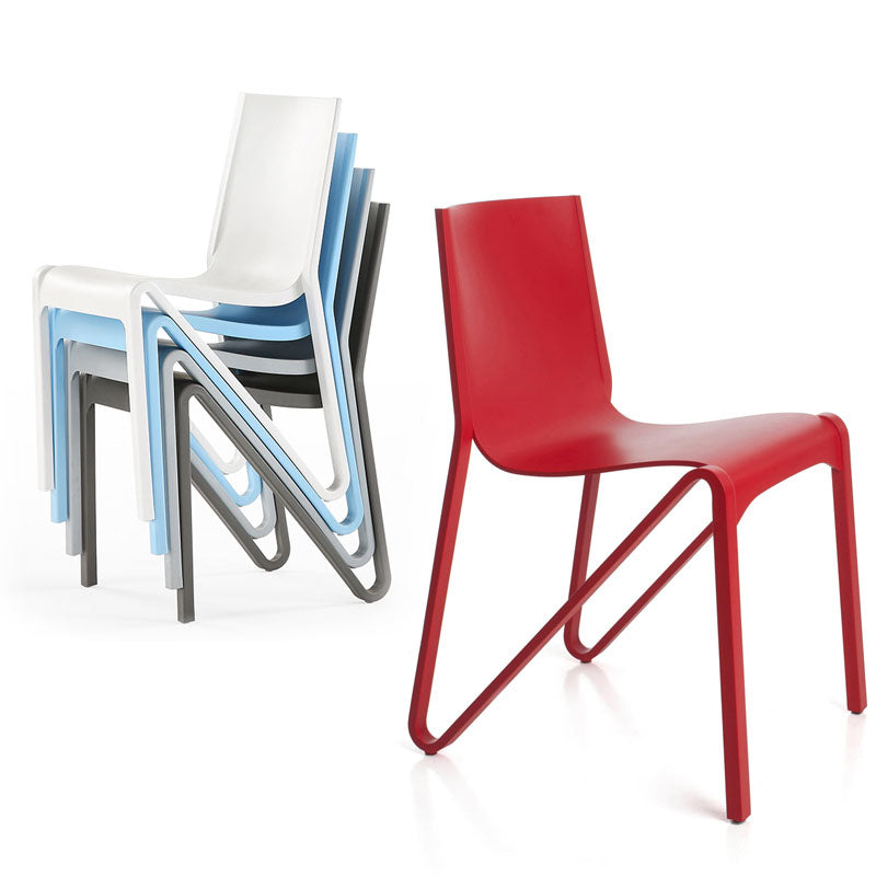 Contemporary Style Armless Chair Plastic Solid Back Side Dining Chair for Restaurant