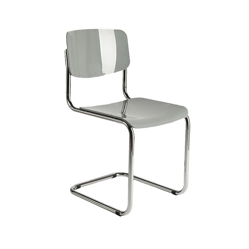 Contemporary Style Armless Chair Plastic Open Back Side Chair with Metal Base