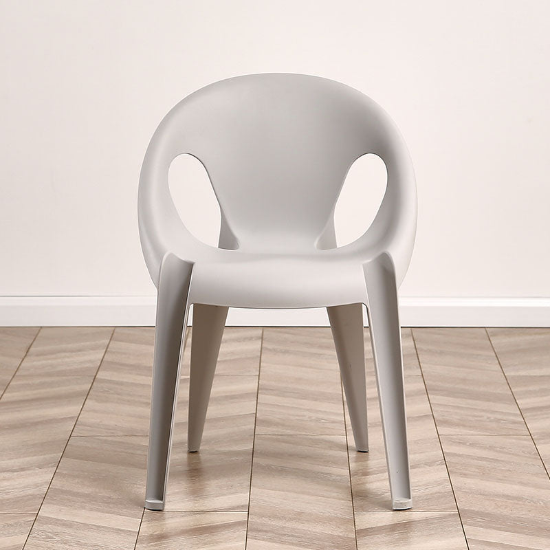 Modern Open Back Side Chair Plastic Arm Chair for Dining Room Bedroom