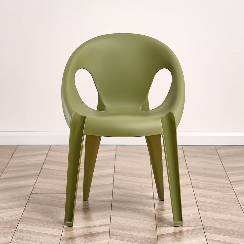 Modern Open Back Side Chair Plastic Arm Chair for Dining Room Bedroom