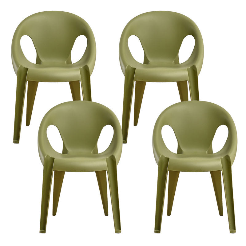 Modern Open Back Side Chair Plastic Arm Chair for Dining Room Bedroom