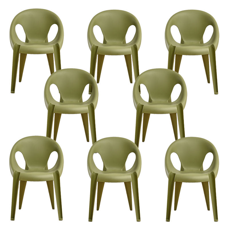 Modern Open Back Side Chair Plastic Arm Chair for Dining Room Bedroom