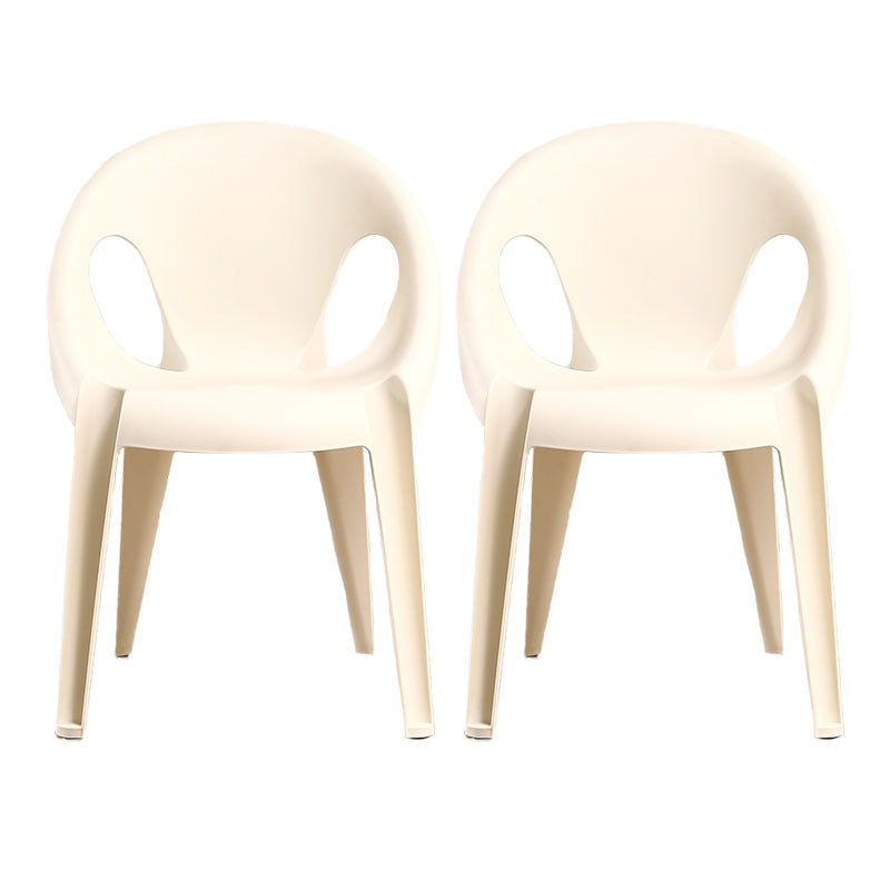 Modern Open Back Side Chair Plastic Arm Chair for Dining Room Bedroom