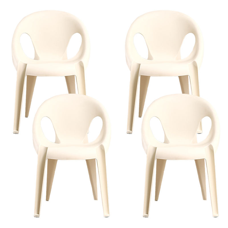 Modern Open Back Side Chair Plastic Arm Chair for Dining Room Bedroom
