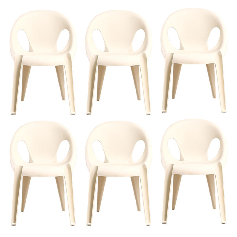 Modern Open Back Side Chair Plastic Arm Chair for Dining Room Bedroom