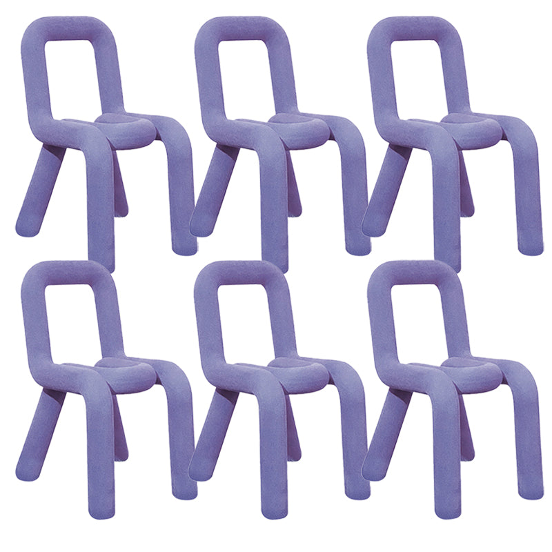 Contemporary Chair Open Back Dining Armless Dining Chairs with Metal Legs for Kitchen