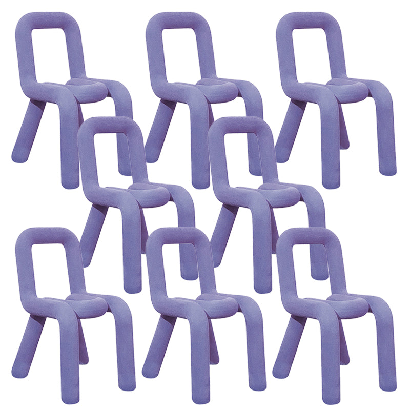 Contemporary Chair Open Back Dining Armless Dining Chairs with Metal Legs for Kitchen