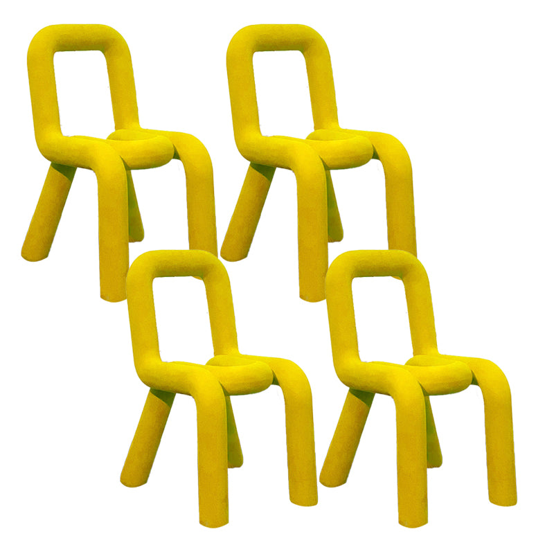 Contemporary Chair Open Back Dining Armless Dining Chairs with Metal Legs for Kitchen