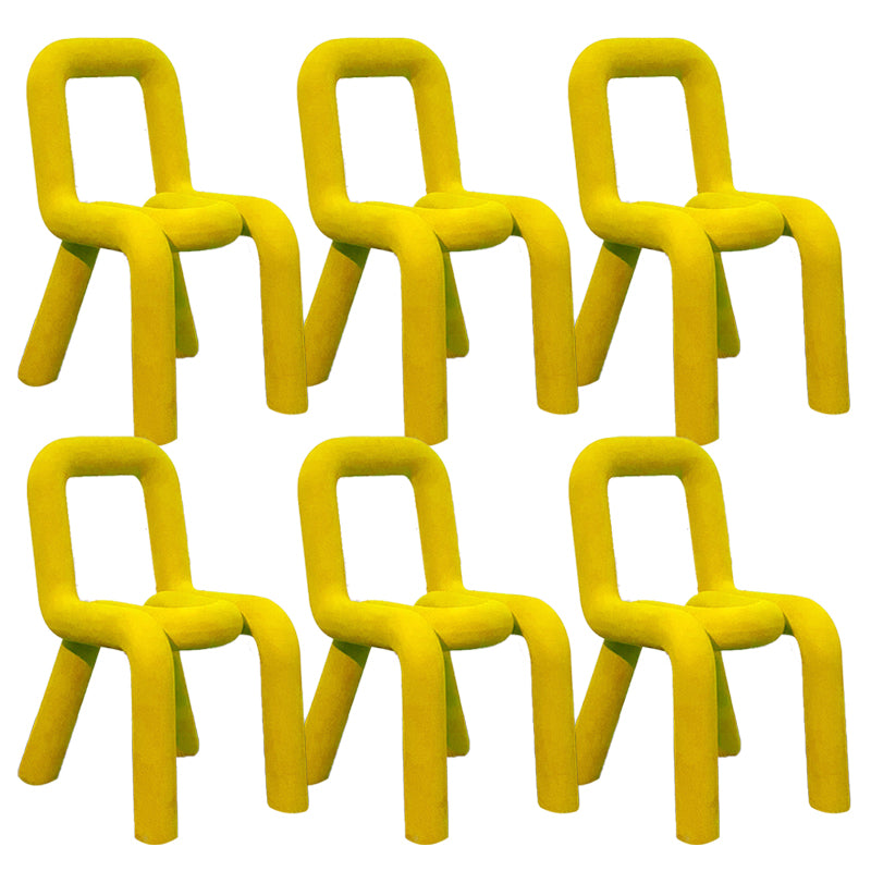 Contemporary Chair Open Back Dining Armless Dining Chairs with Metal Legs for Kitchen