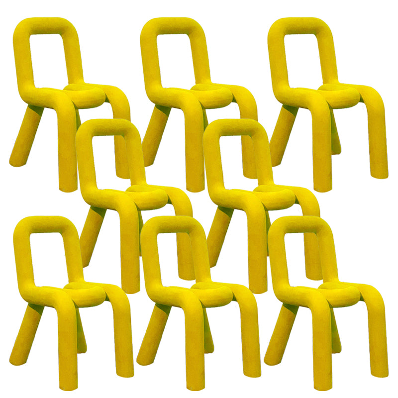 Contemporary Chair Open Back Dining Armless Dining Chairs with Metal Legs for Kitchen