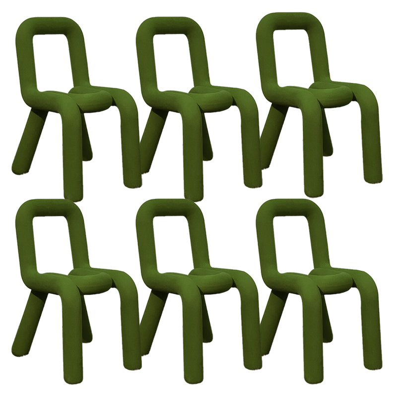 Contemporary Chair Open Back Dining Armless Dining Chairs with Metal Legs for Kitchen