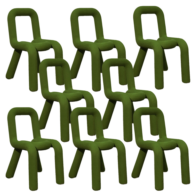 Contemporary Chair Open Back Dining Armless Dining Chairs with Metal Legs for Kitchen