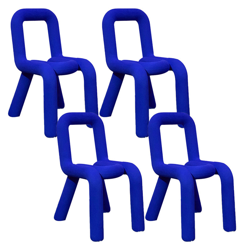 Contemporary Chair Open Back Dining Armless Dining Chairs with Metal Legs for Kitchen