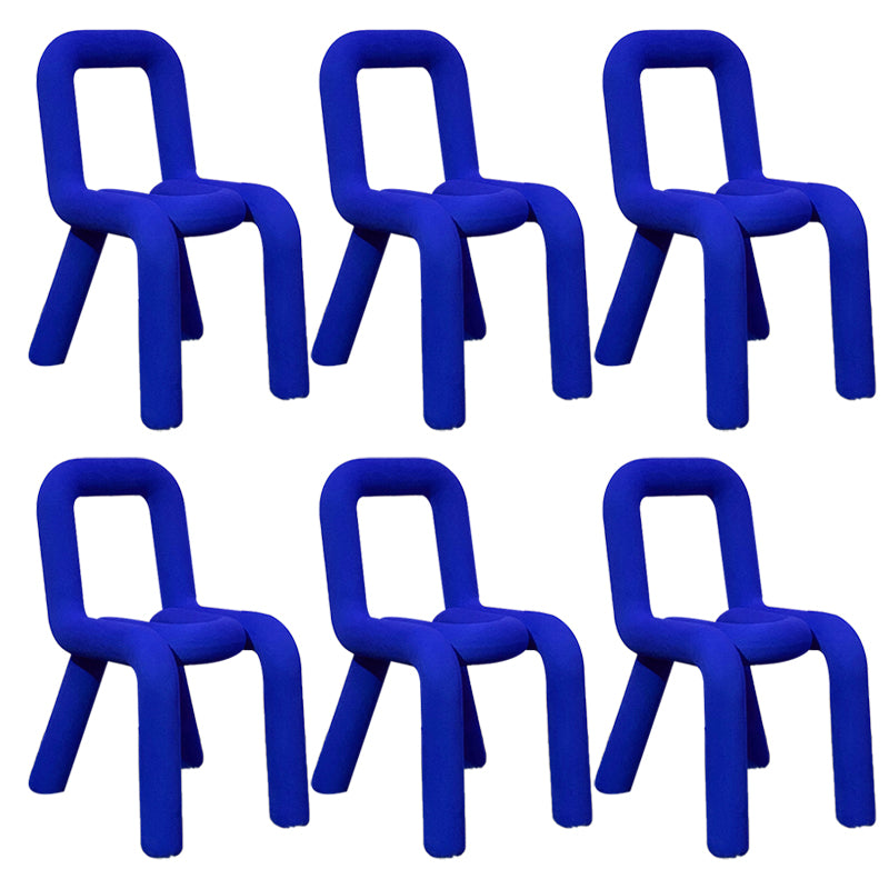 Contemporary Chair Open Back Dining Armless Dining Chairs with Metal Legs for Kitchen