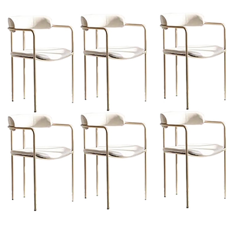 Luxurious Upholstered Arm Chair Open Back Side Velvet Chair with Metal Base